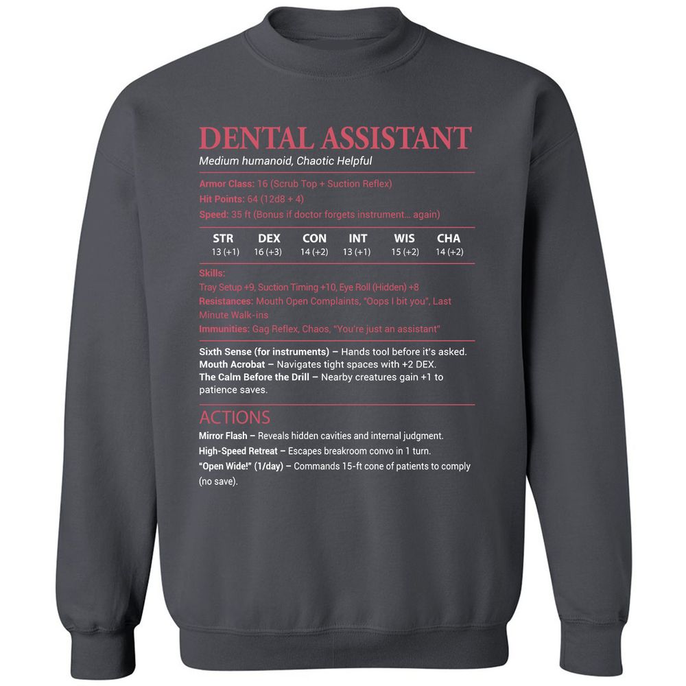 Dental Assistant Classic Unisex Sweatshirt - Charcoal - 7