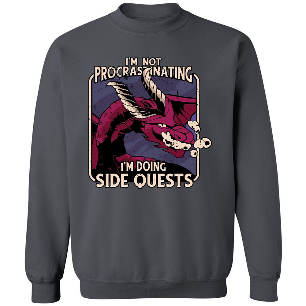 Doing Side Quests Classic Unisex Sweatshirt - Charcoal - 7