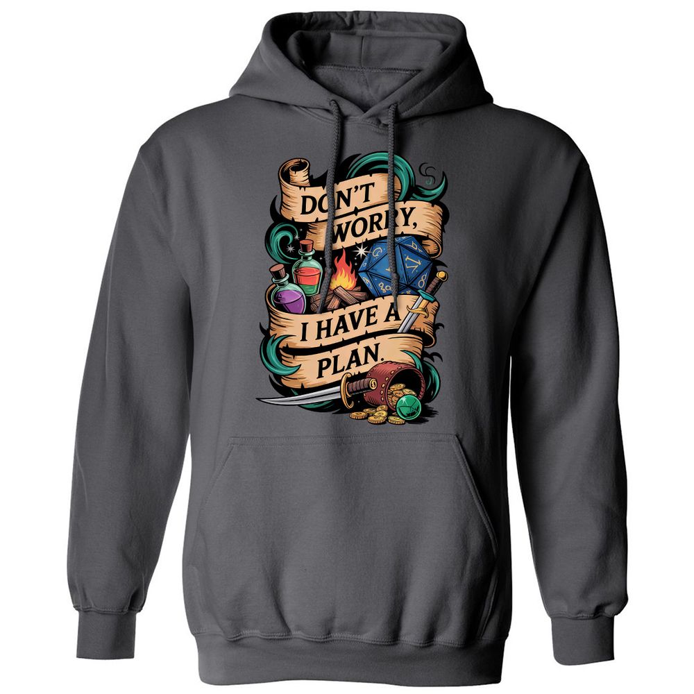 Don't Worry I Have A Plan Classic Unisex Hoodie - Charcoal - 7