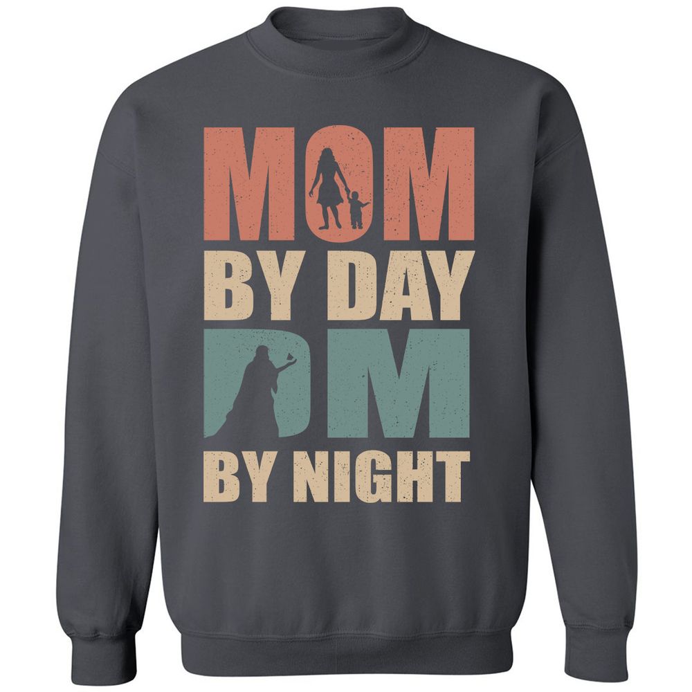 Mom By Day DM By Night Classic Unisex Sweatshirt - Charcoal - 7