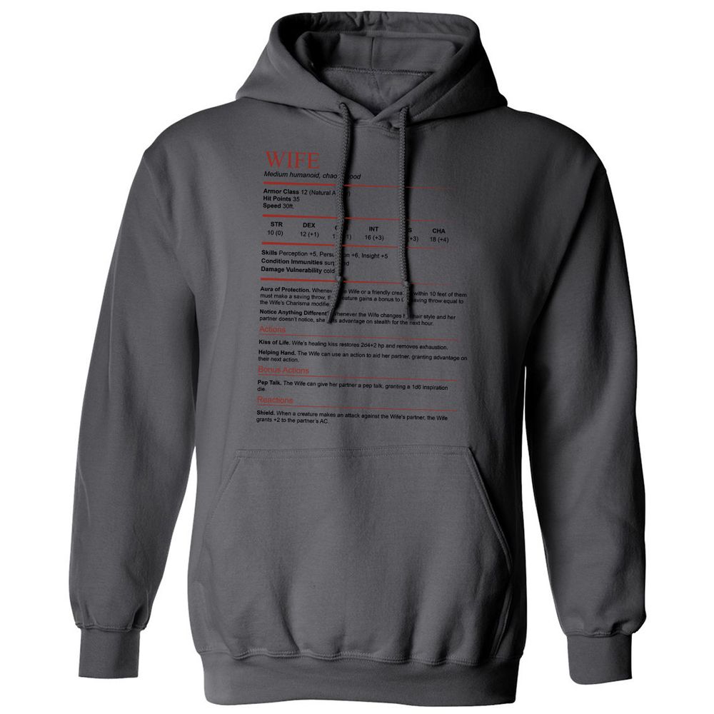 Wife White Classic Unisex Hoodie - Charcoal - 7