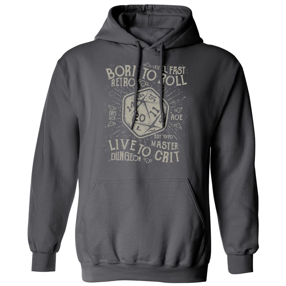 Born To Roll Live To Crit Classic Unisex Hoodie - Charcoal - 7