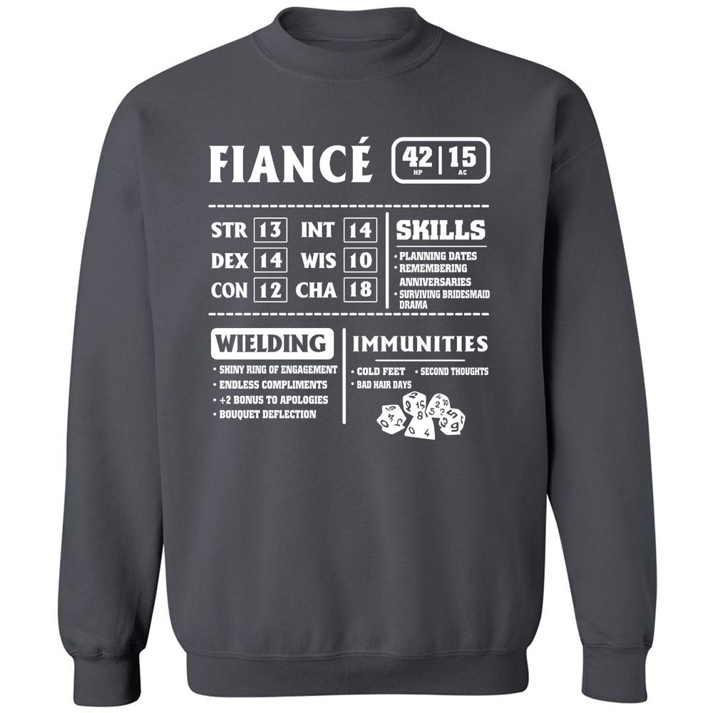 Fiance Stats Classic Unisex Sweatshirt - Charcoal - 7
