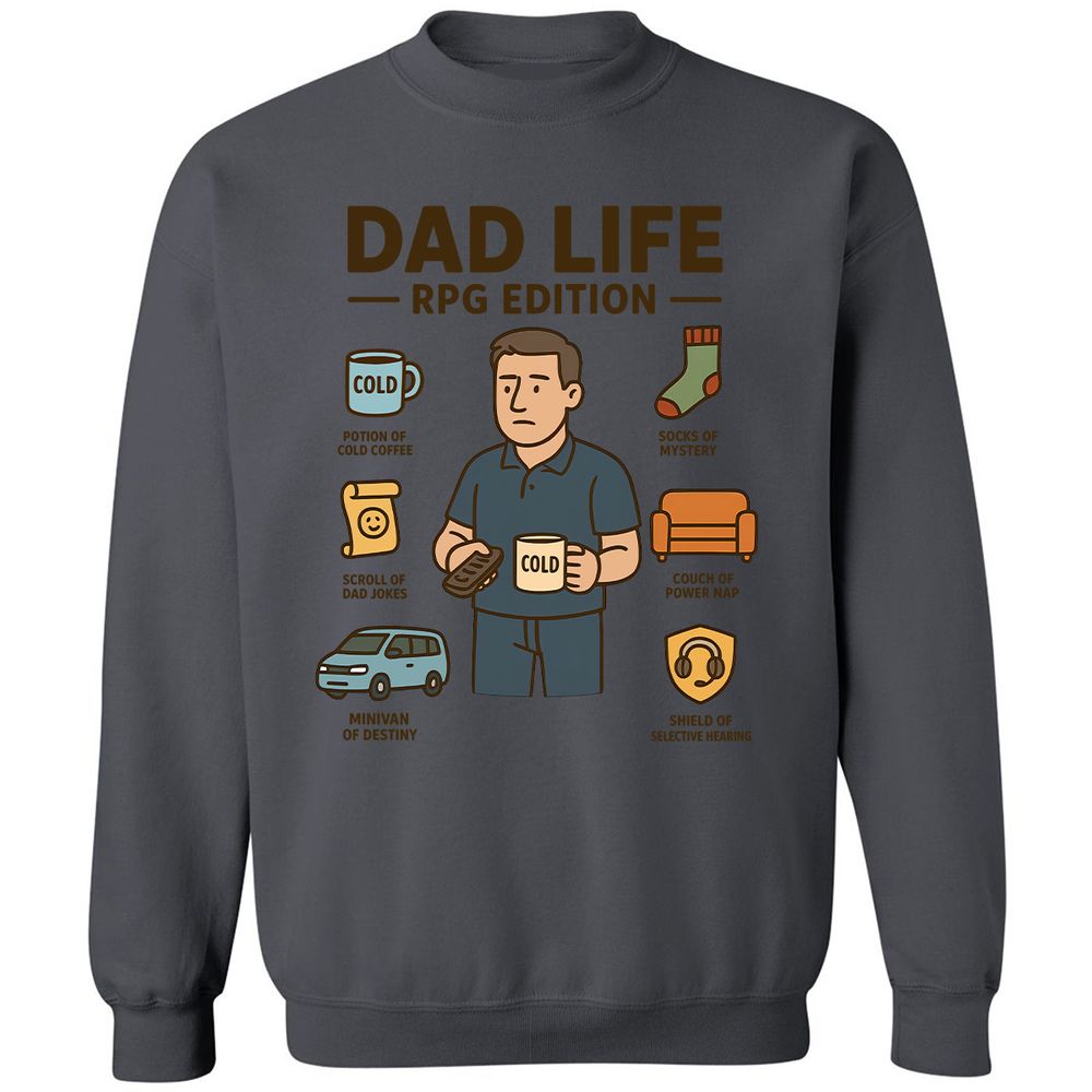 Dad Life RPG Edition Classic Unisex Sweatshirt - Charcoal - 7