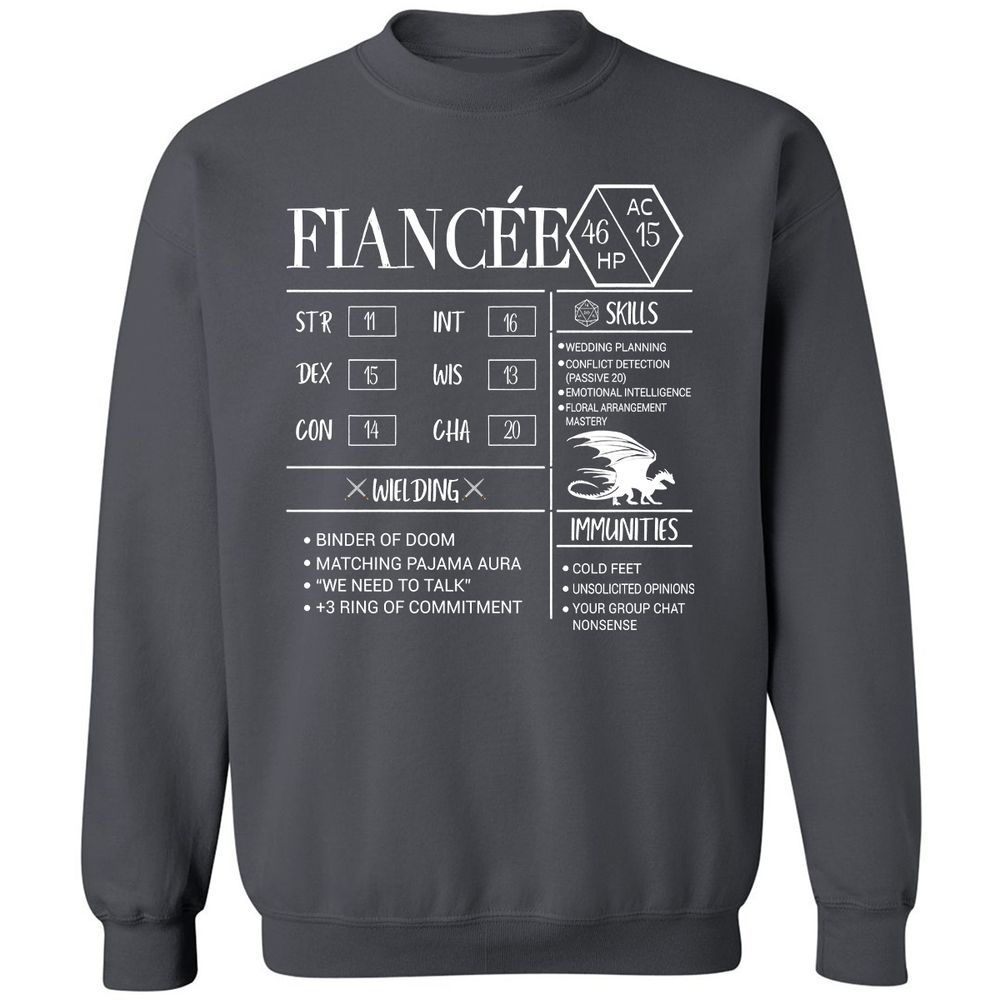 Fiancee Stats Classic Unisex Sweatshirt - Charcoal - 7