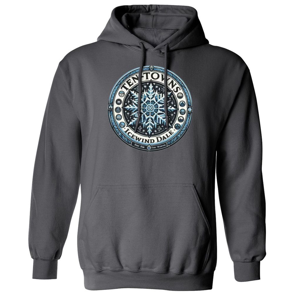 Ten-Towns Icewind Dale Classic Unisex Hoodie - Charcoal - 7