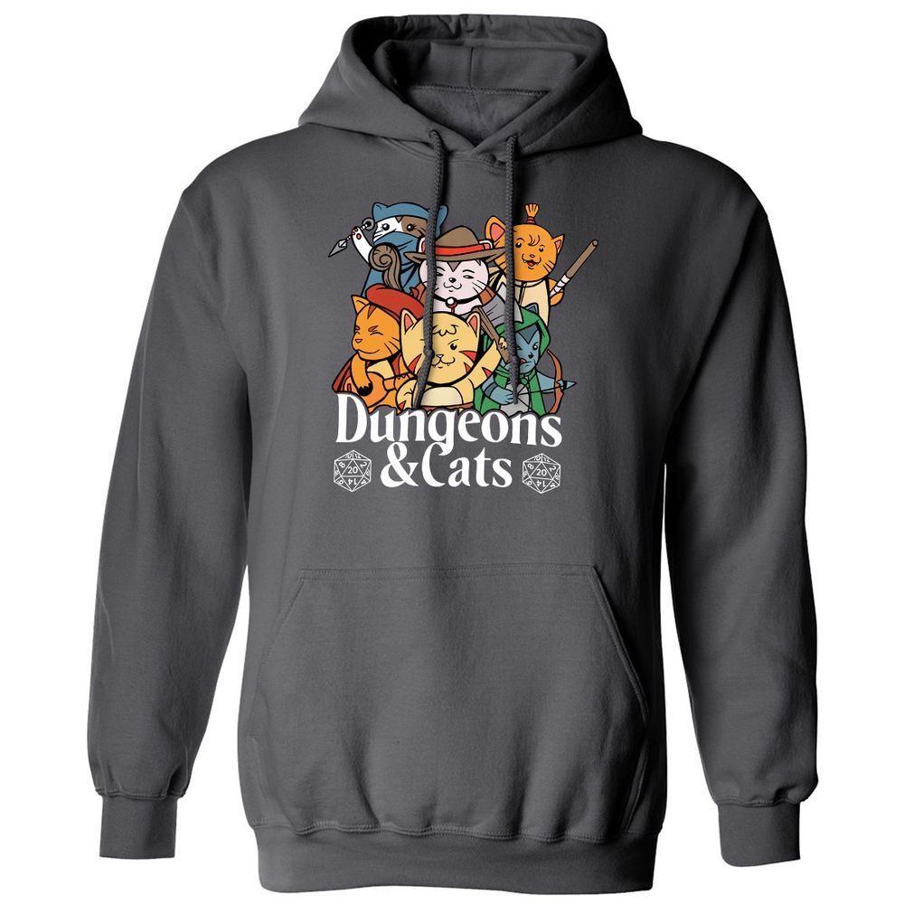 Dungeons & Cats Classic Unisex Hoodie - Charcoal - 7