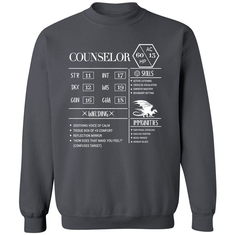 Counselor New Classic Unisex Sweatshirt - Charcoal - 7