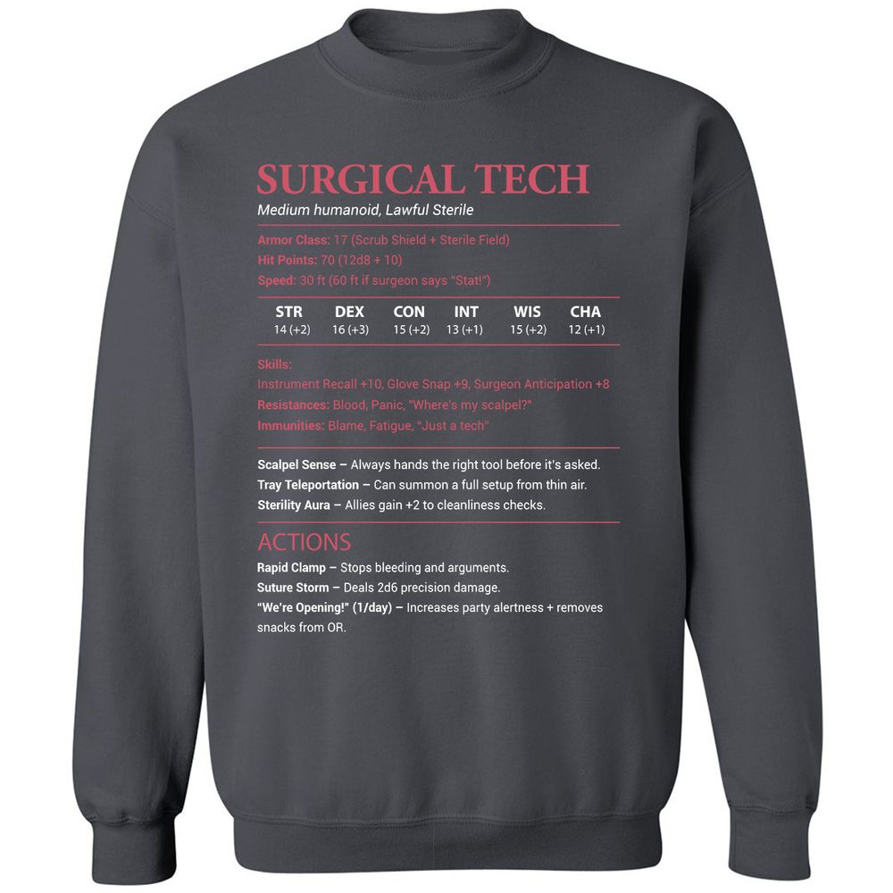 Surgical Tech Classic Unisex Sweatshirt - Charcoal - 7