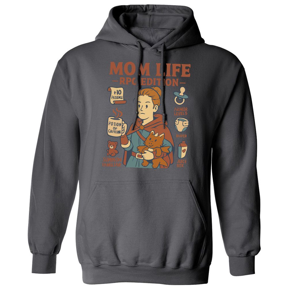 Mom Life RPG Edition Classic Unisex Hoodie - Charcoal - 7