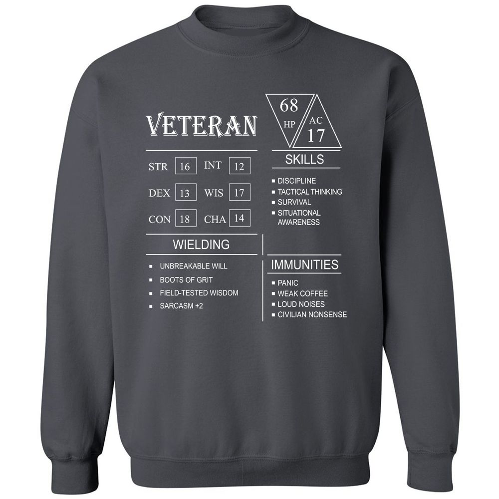 Veteran New Classic Unisex Sweatshirt - Charcoal - 7