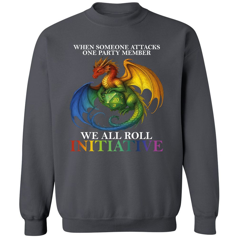 Dragon Roll For Initiative Classic Unisex Sweatshirt - Charcoal - 7