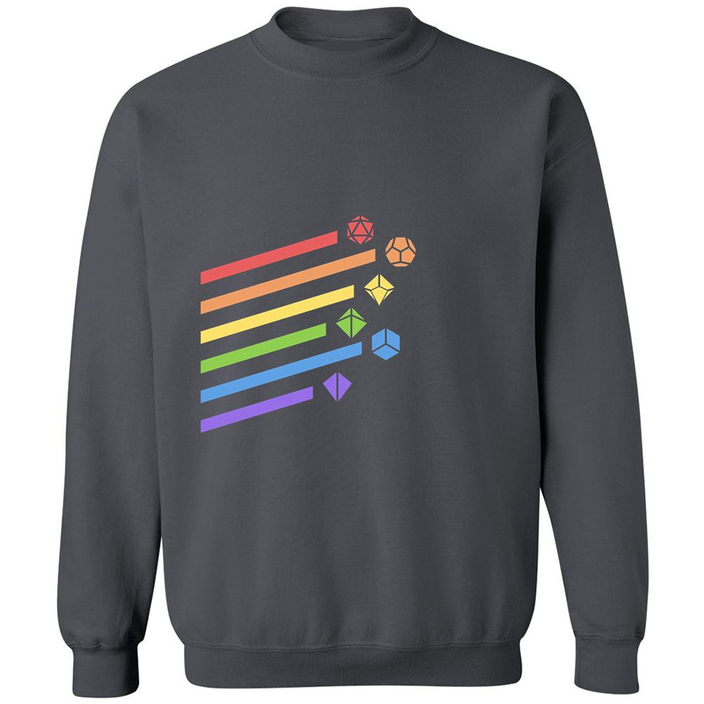 Rainbow Dice Set Classic Unisex Sweatshirt - Charcoal - 7