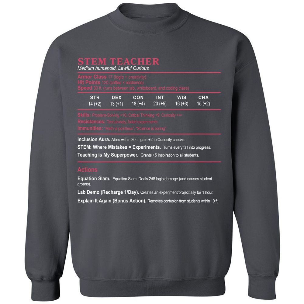 STEM TEACHER Classic Unisex Sweatshirt - Charcoal - 7