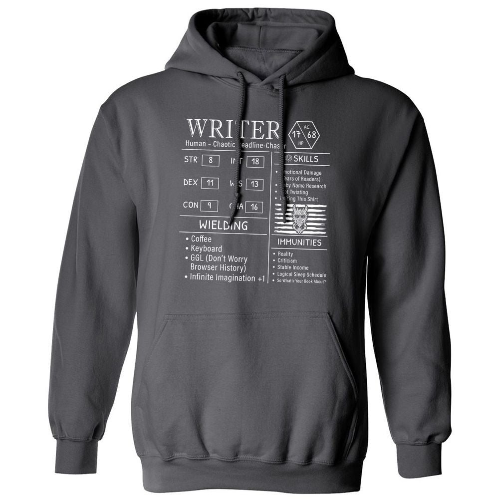 Writer Stats New Classic Unisex Hoodie - Charcoal - 7
