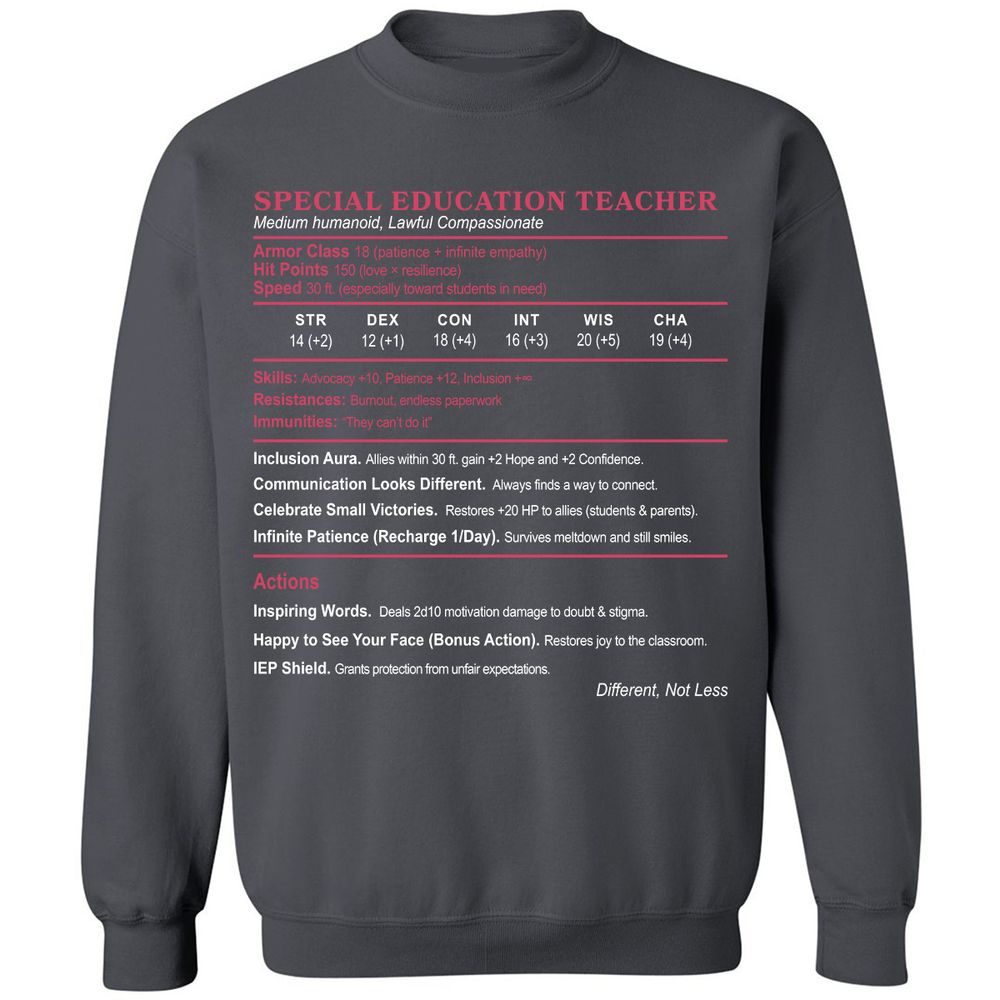 Special Education Teacher Classic Unisex Sweatshirt - Charcoal - 7
