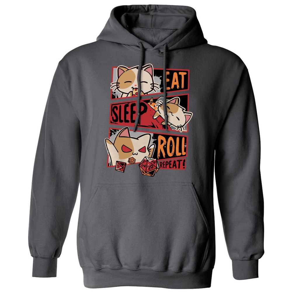 Eat Sleep Roll Repeat Classic Unisex Hoodie - Charcoal - 7