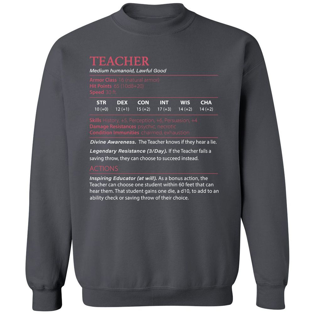 Teacher Classic Unisex Sweatshirt - Charcoal - 7