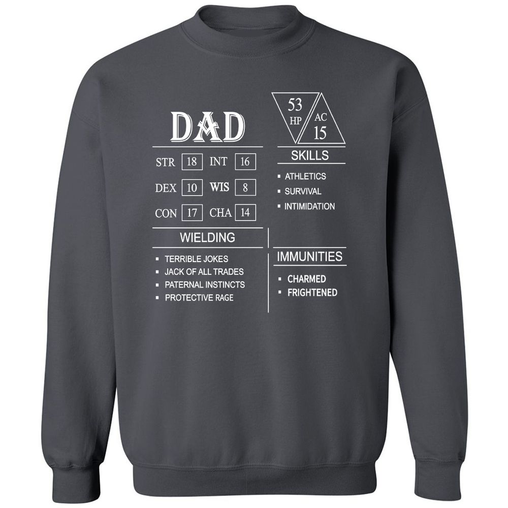 Dad Stat Block Classic Unisex Sweatshirt - Charcoal - 7