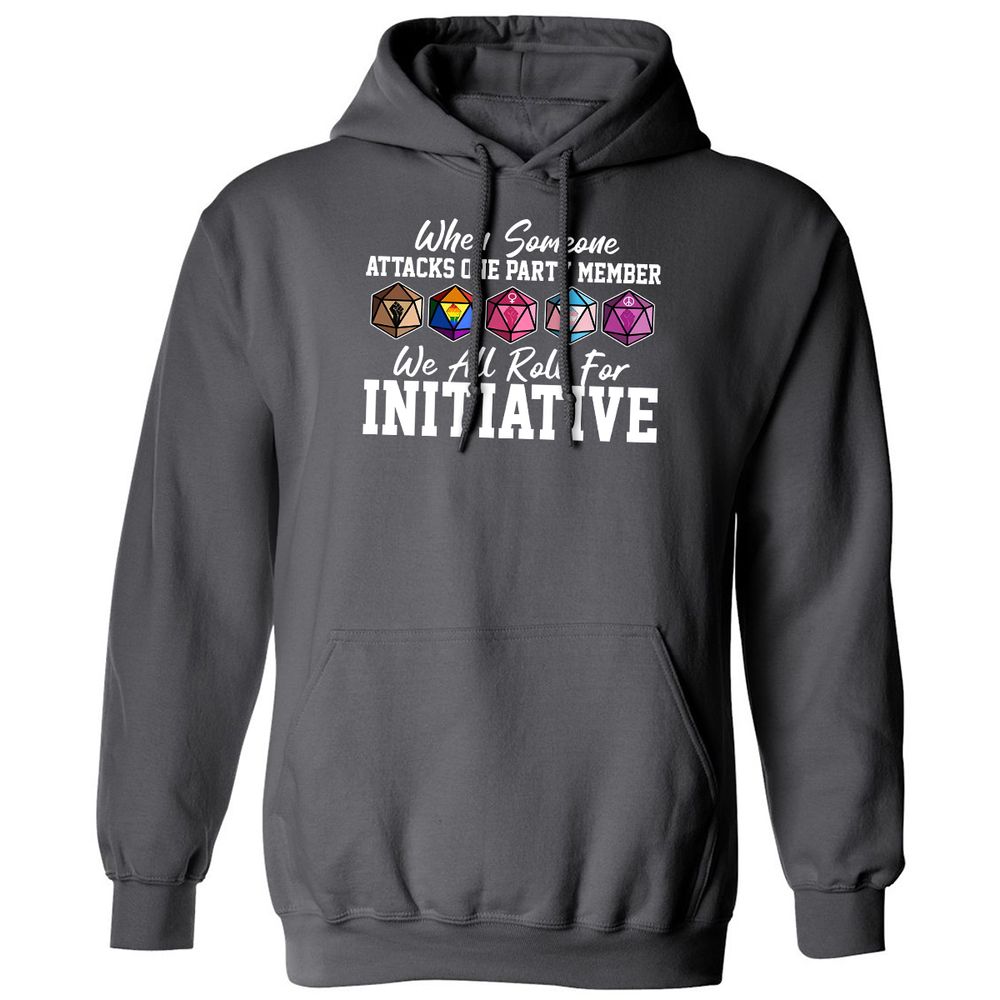 LGBT Roll For Initiative Classic Unisex Hoodie - Charcoal - 7