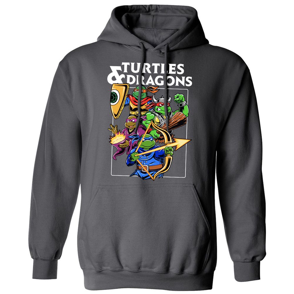Turtles & Dragons Classic Unisex Hoodie - Charcoal - 7