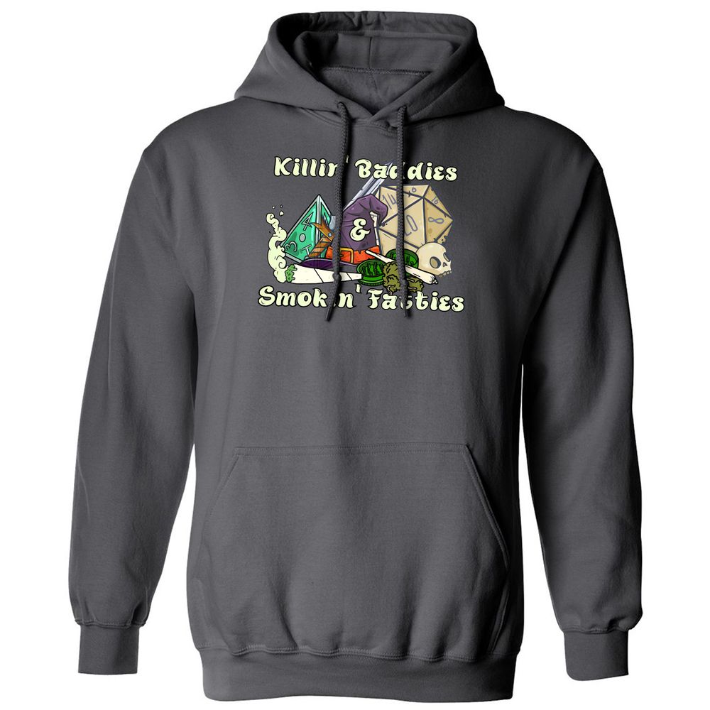 Killin' Baddies Smokin' Fatties Classic Unisex Hoodie - Charcoal - 7