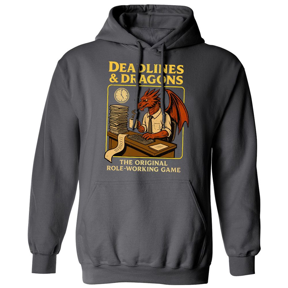 Deadlines & Dragons (Office Staff) Classic Unisex Hoodie - Charcoal - 7