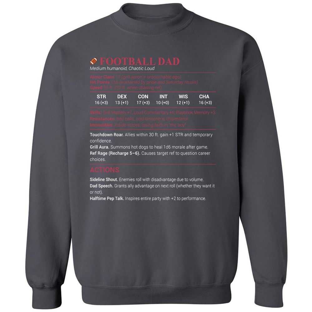 Football Dad Classic Unisex Sweatshirt - Charcoal - 7