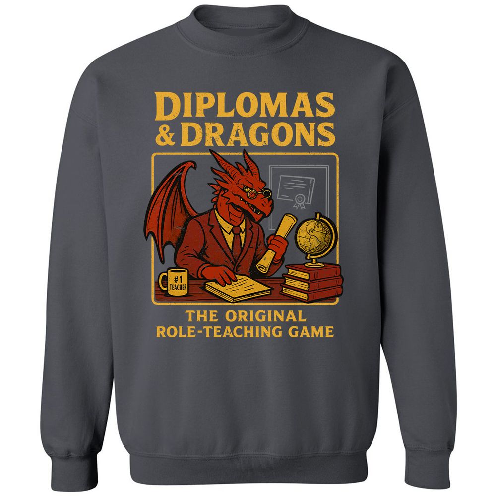 Diplomas & Dragons Classic Unisex Sweatshirt - Charcoal - 7