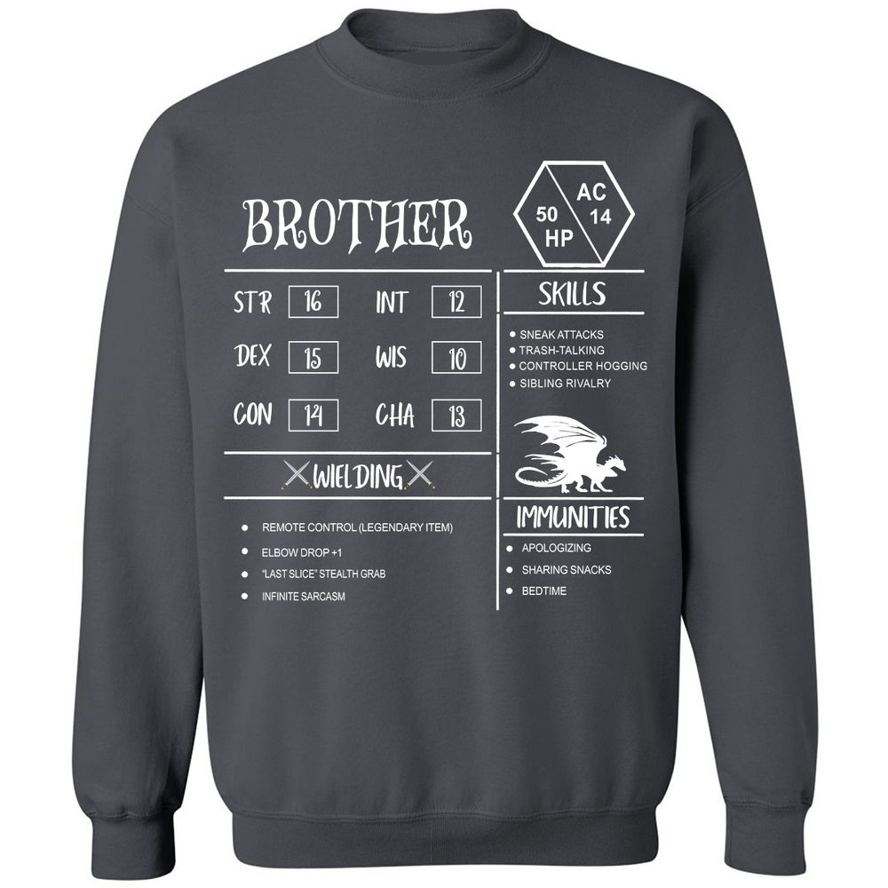 Brother Stats Classic Unisex Sweatshirt - Charcoal - 7