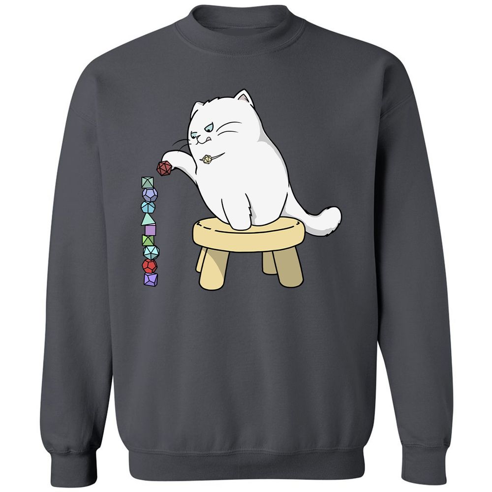 Cat Stacking Dice Classic Unisex Sweatshirt - Charcoal - 7