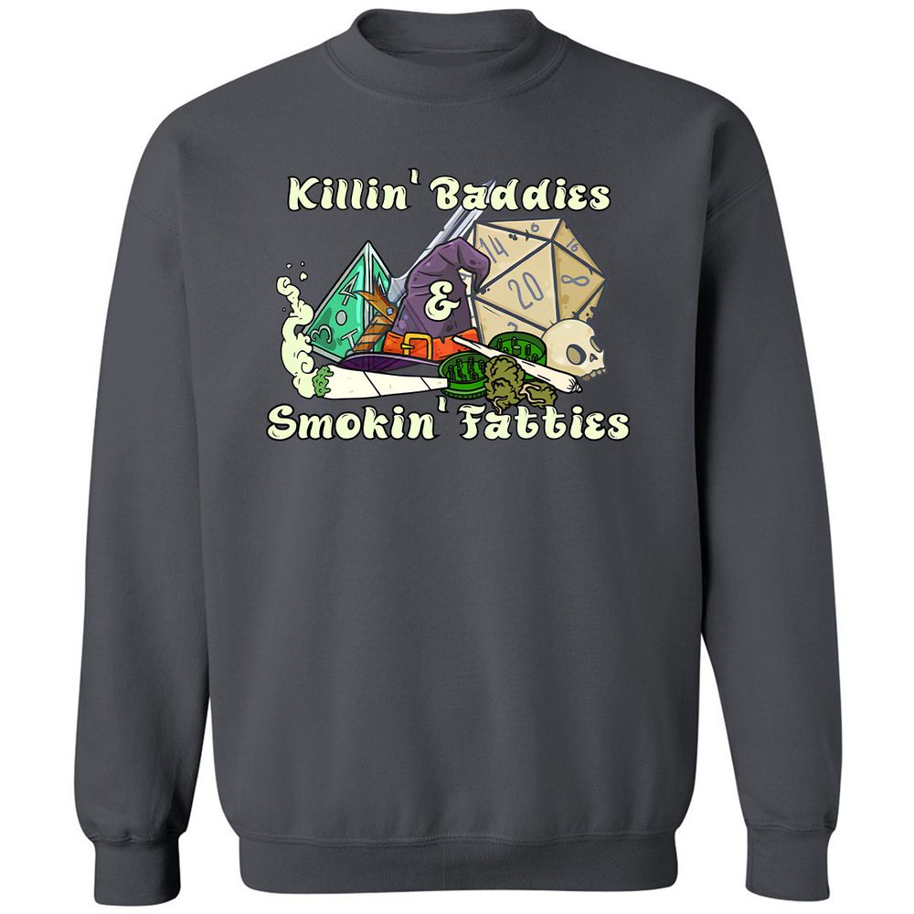 Killin' Baddies Smokin' Fatties Classic Unisex Sweatshirt - Charcoal - 7