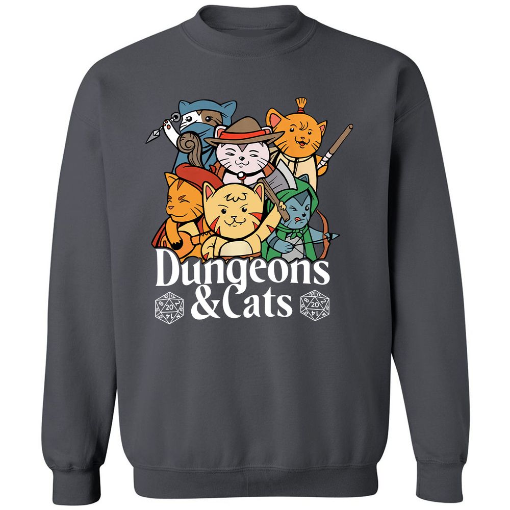 Dungeons & Cats Classic Unisex Sweatshirt - Charcoal - 7