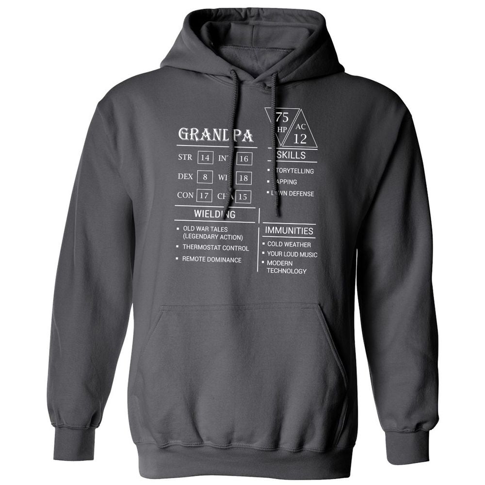Grandpa Stats Classic Unisex Hoodie - Charcoal - 7