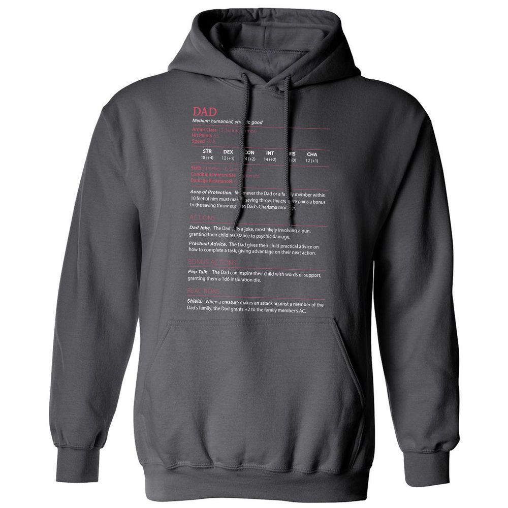 Dad Stats Classic Unisex Hoodie - Charcoal - 7