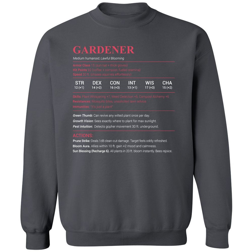 Gardener Stats Classic Unisex Sweatshirt - Charcoal - 7