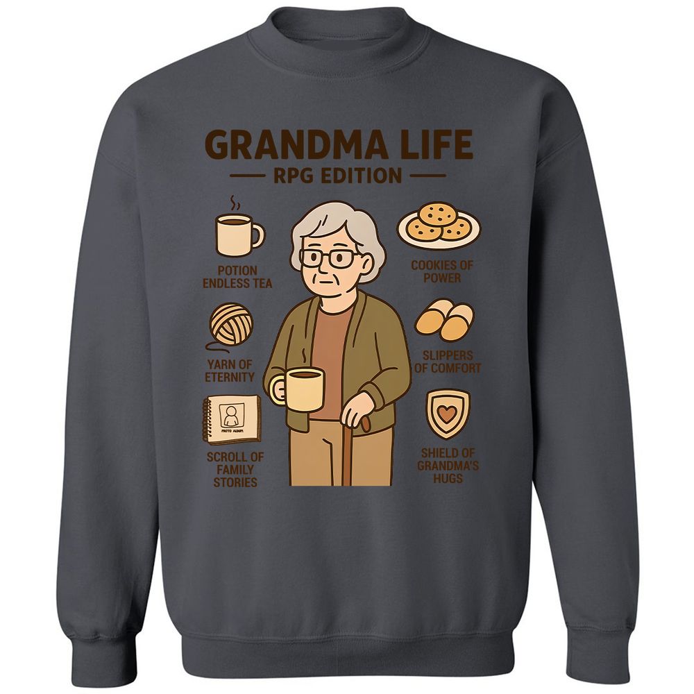 Grandma Life RPG Edition Classic Unisex Sweatshirt - Charcoal - 7