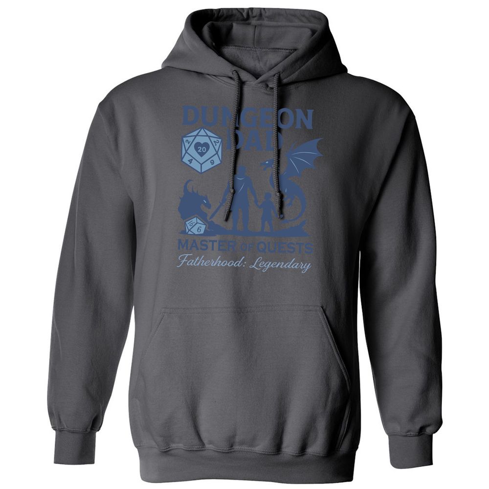 Dungeon Dad Master Of Quests Classic Unisex Hoodie - Charcoal - 7