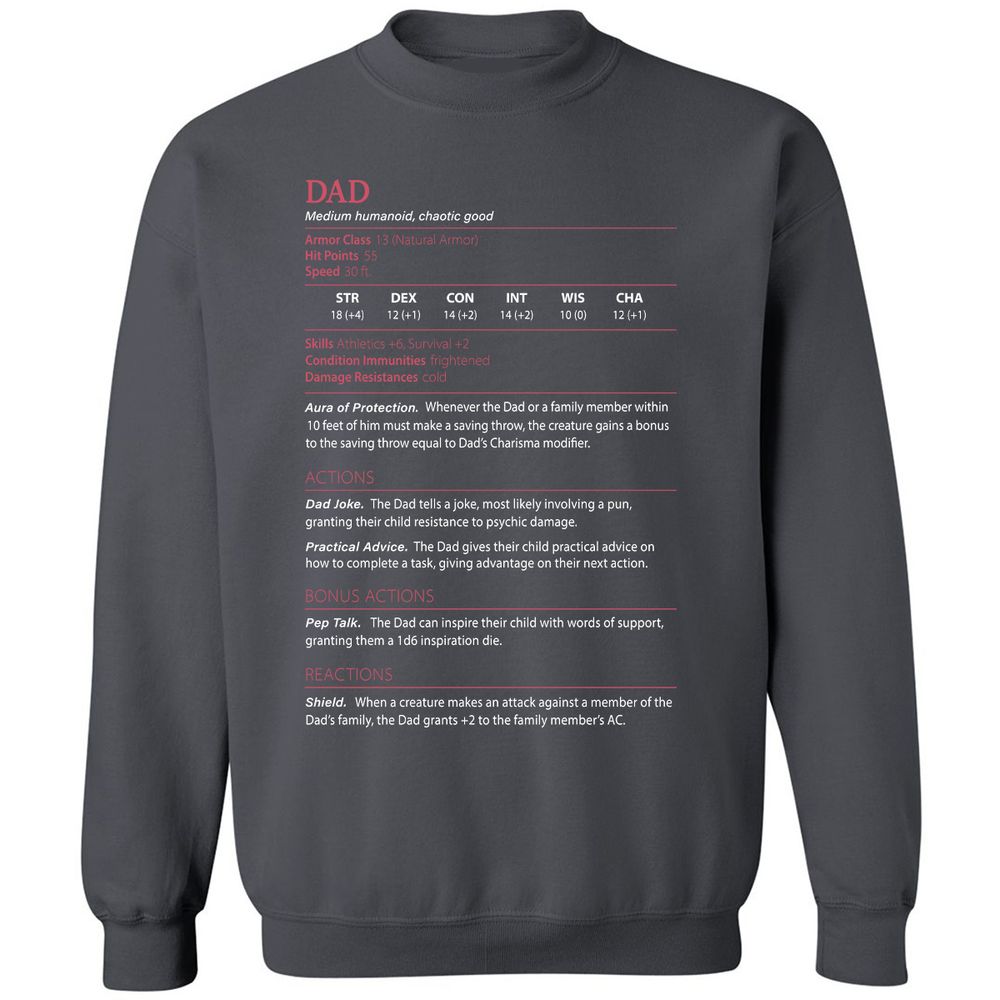 Dad Stats Classic Unisex Sweatshirt - Charcoal - 7
