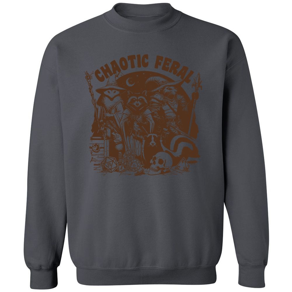 Raccoon Chaotic Feral Classic Unisex Sweatshirt - Charcoal - 7