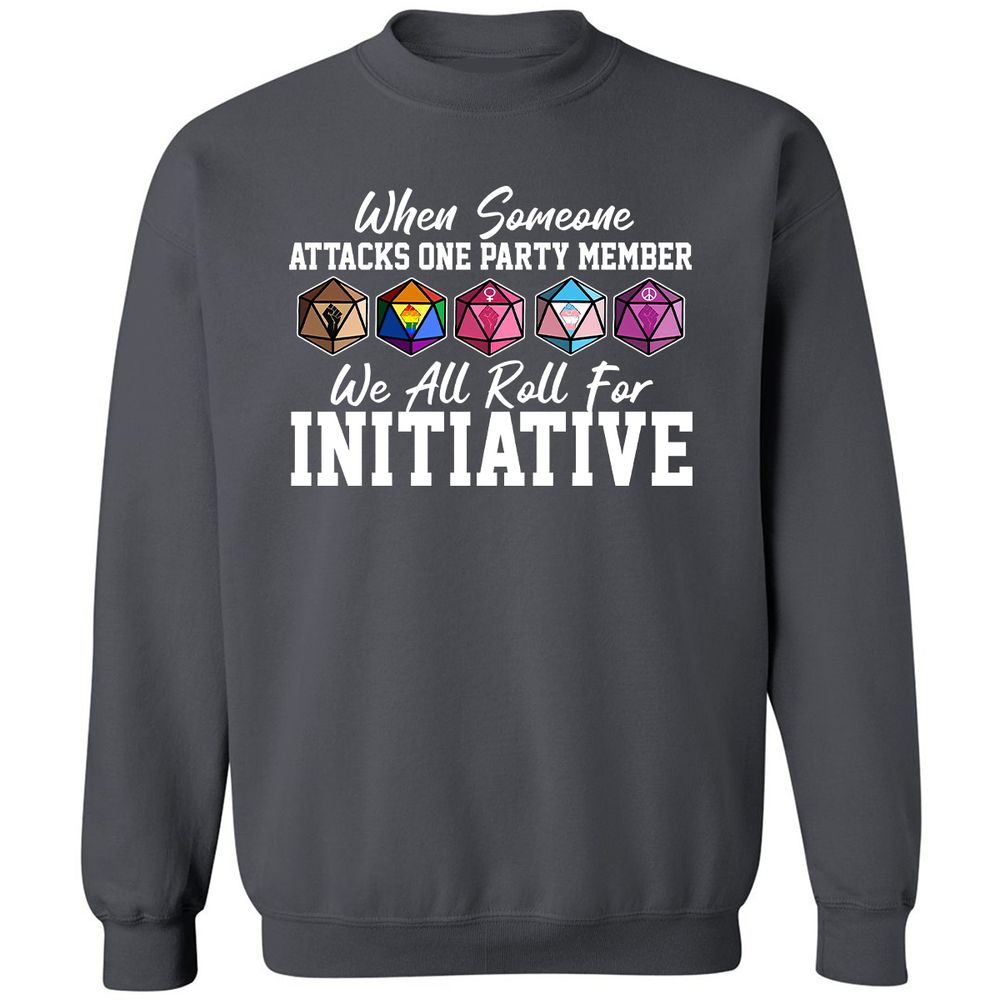 LGBT Roll For Initiative Classic Unisex Sweatshirt - Charcoal - 7