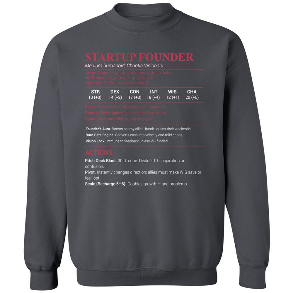 Startup Founder Classic Unisex Sweatshirt - Charcoal - 7