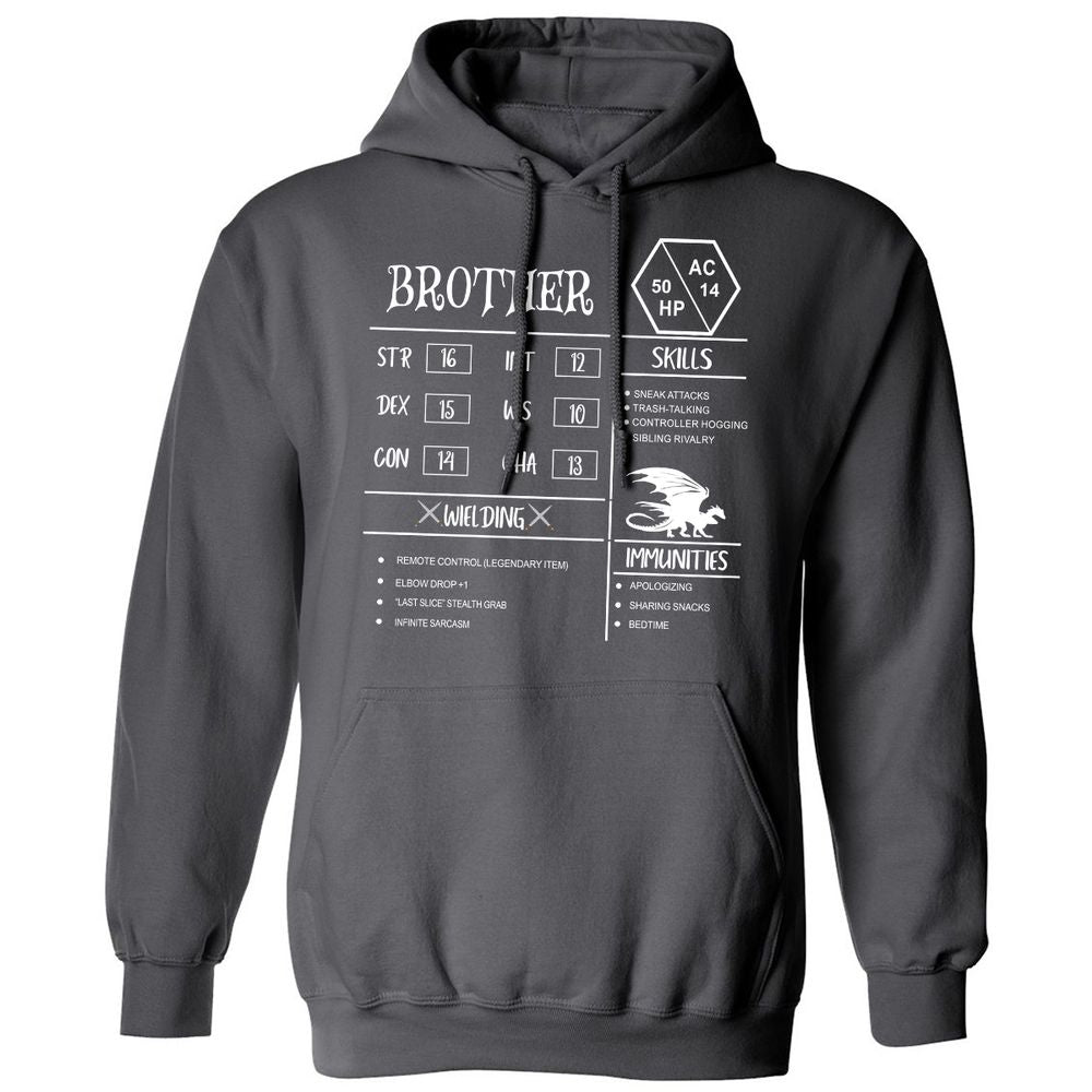 Brother Stats Classic Unisex Hoodie - Charcoal - 7