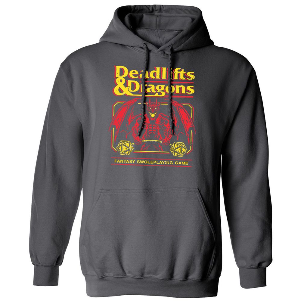 Deadlifts And Dragons Classic Unisex Hoodie - Charcoal - 7