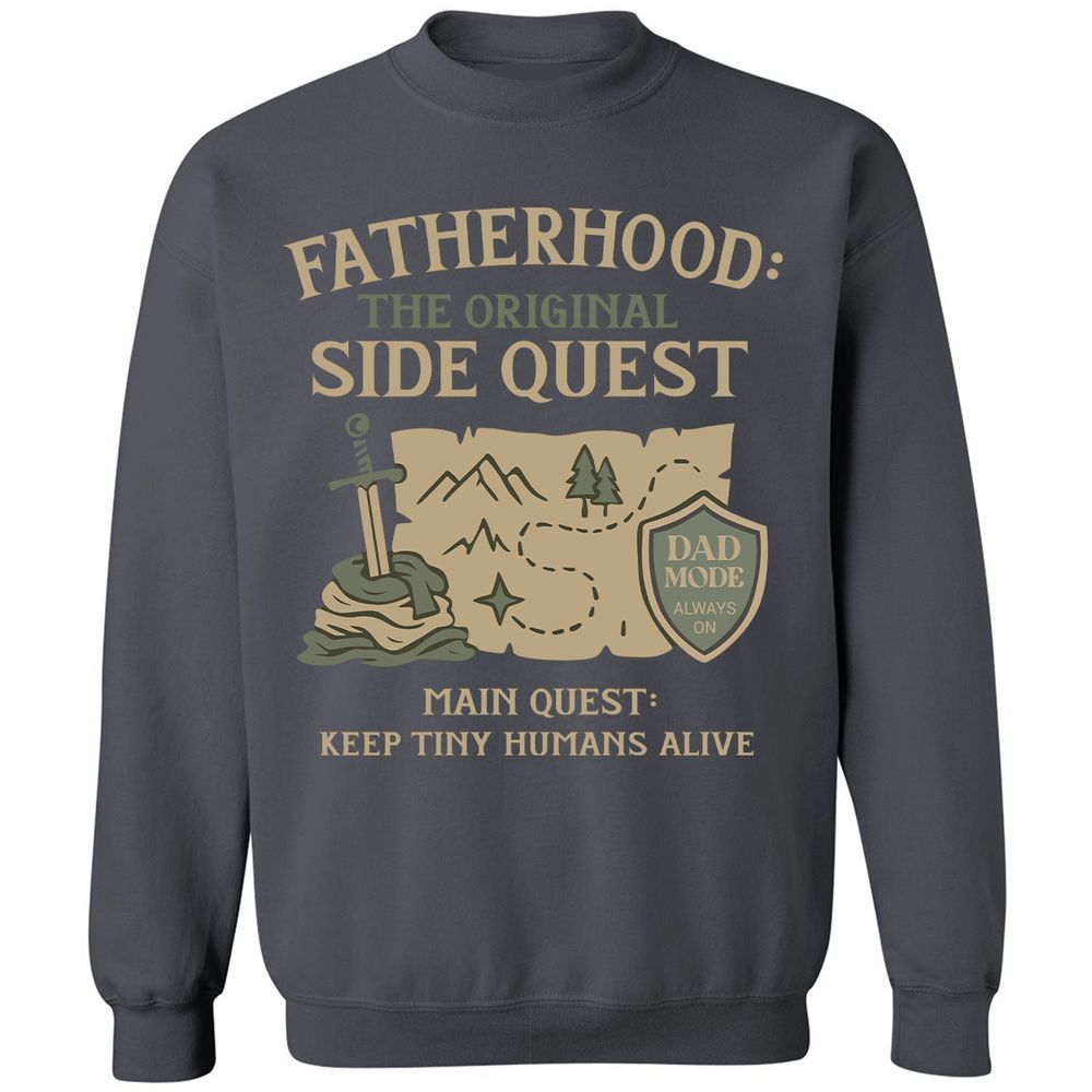 Fatherhood The Original Side Quest Classic Unisex Sweatshirt - Charcoal - 7