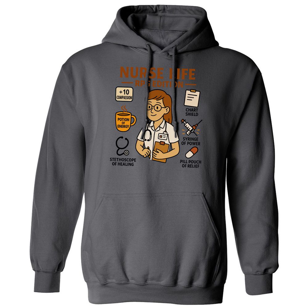 Nurse Life RPG Edition Classic Unisex Hoodie - Charcoal - 7
