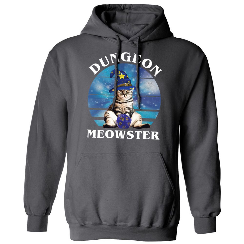 Dungeon Meowster Vintage Classic Unisex Hoodie - Charcoal - 7