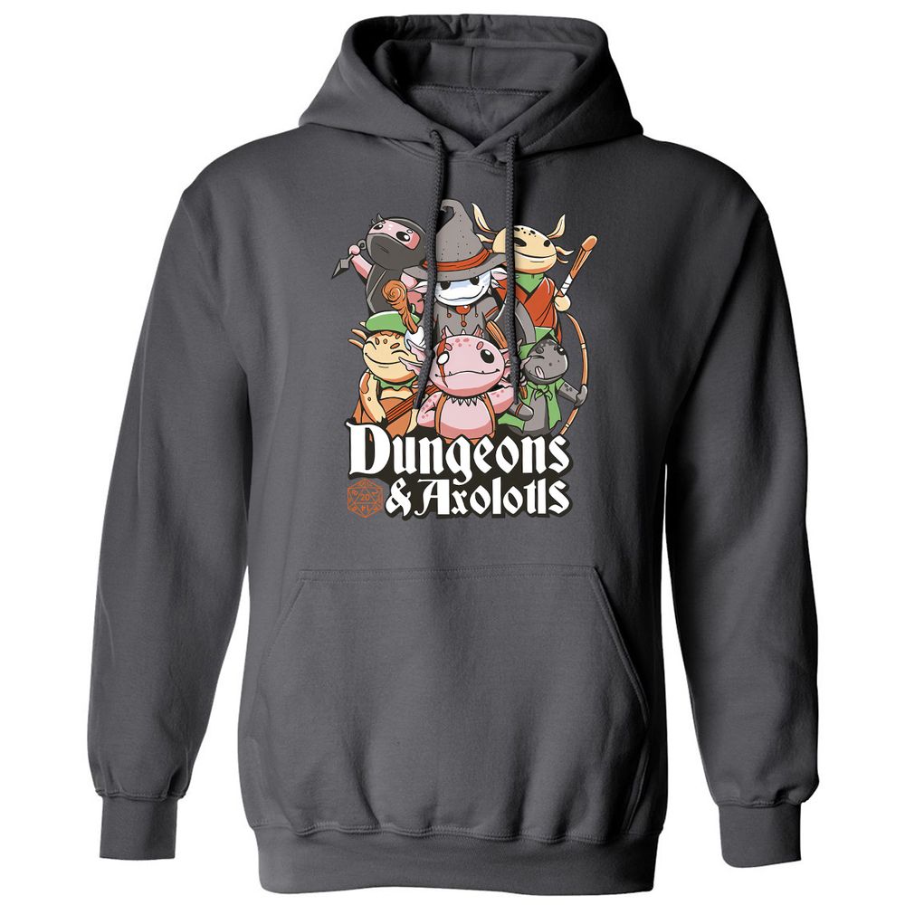 Dungeons And Axolotls Classic Unisex Hoodie - Charcoal - 7