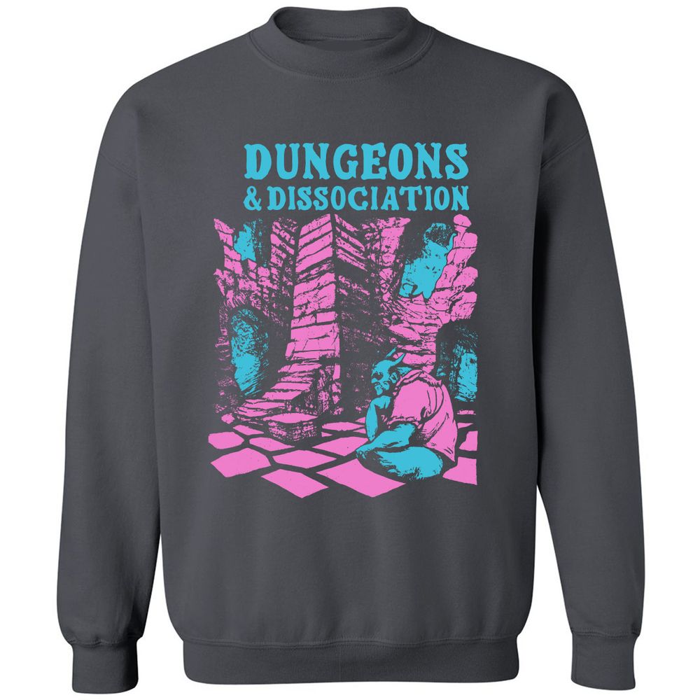 Dungeons And Dissociation Classic Unisex Sweatshirt - Charcoal - 7