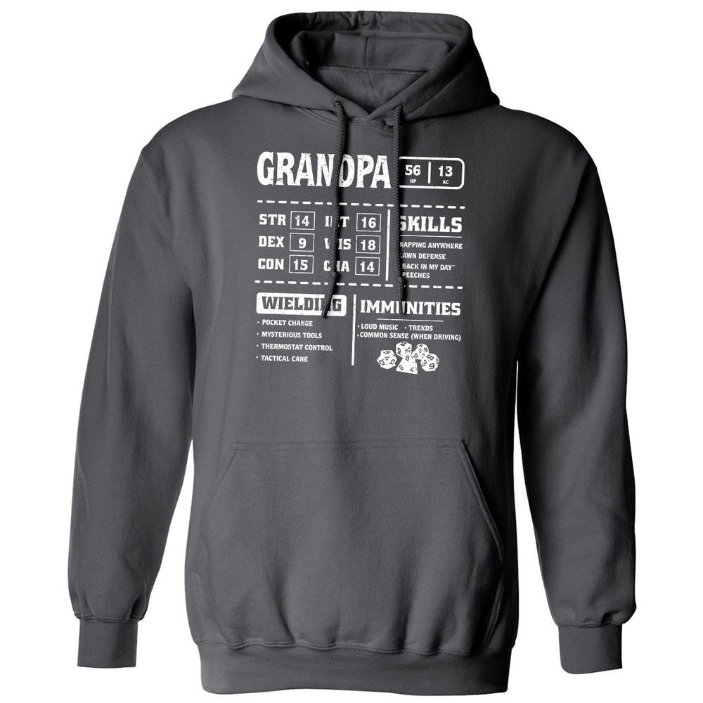 Grandpa Stats 2 Classic Unisex Hoodie - Charcoal - 7
